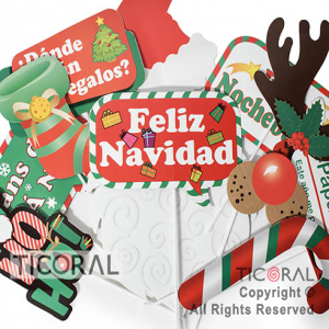 PHOTO PROPS FELIZ NAVIDAD X12